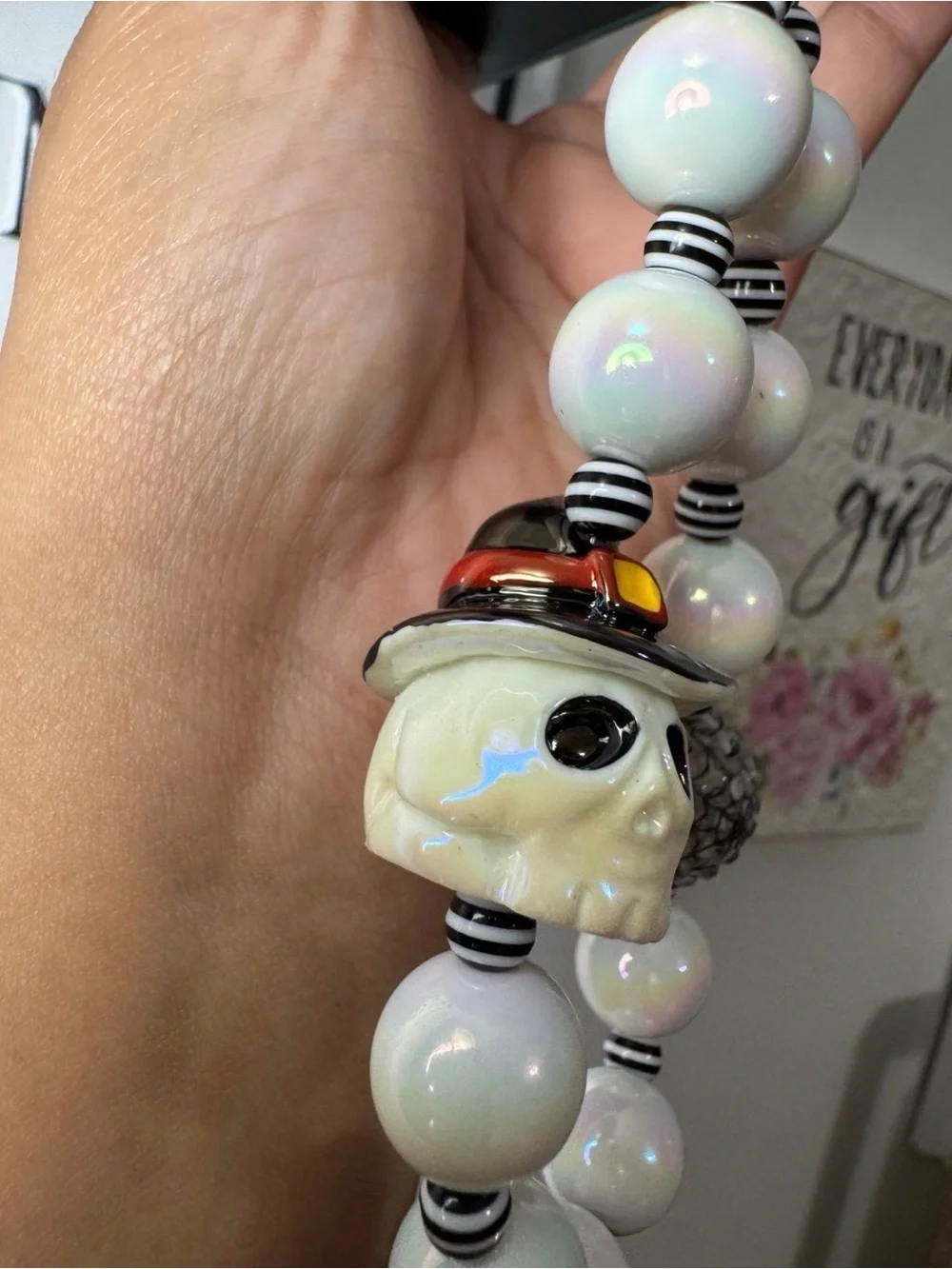 Halloween Skeleton Head Charm Phone/Key/Bag Chain #P631